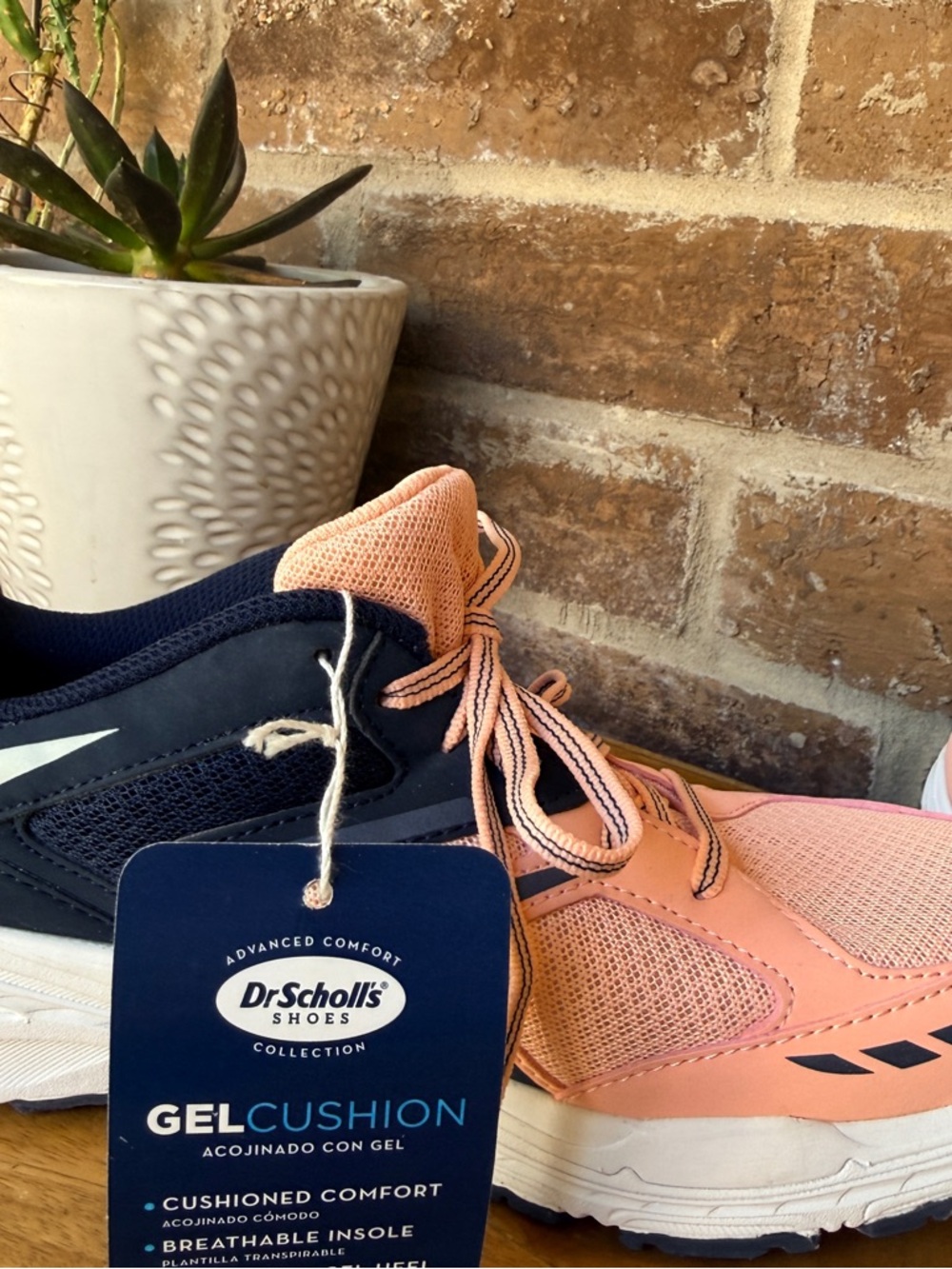 Dr. Scholl's Peach Pink and Navy Women's Athletic Sneakers - Picture 5 of 5